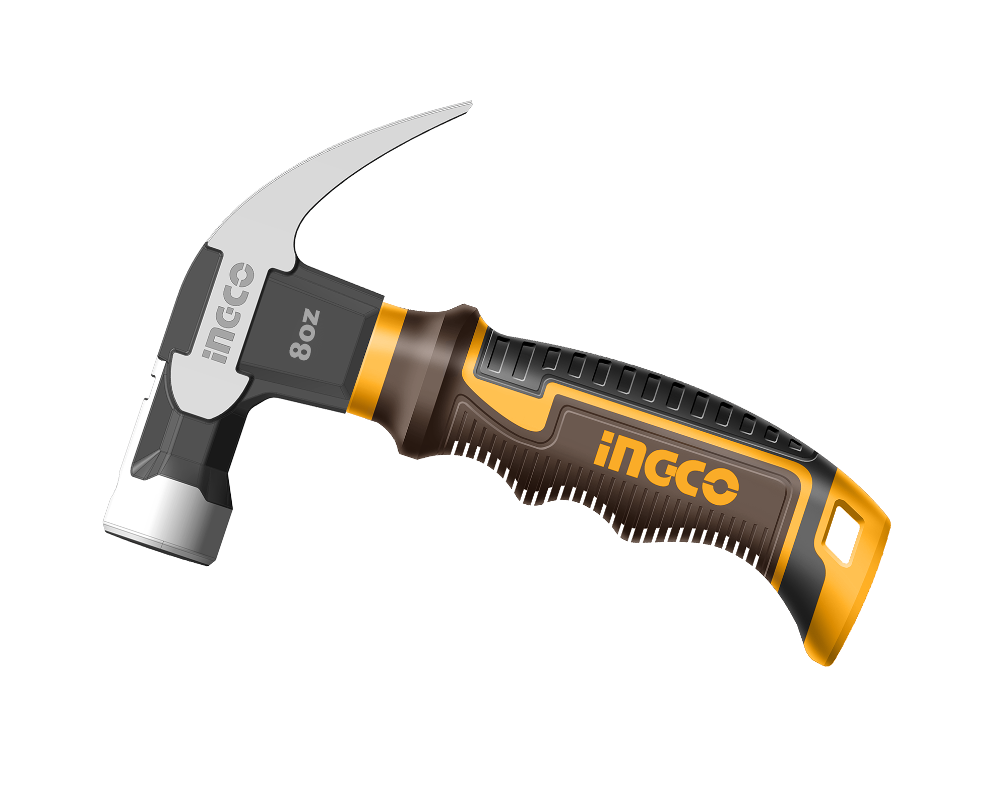 INGCO Mini Claw Hammer 220g Drop-Forged Carbon Steel Fibreglass