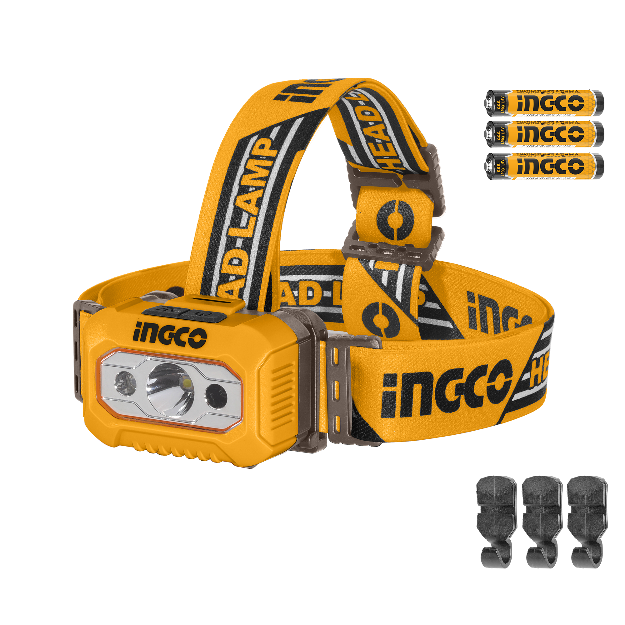 INGCO Headlamp 200 Lumens Motion Sensor Batteries Incl.