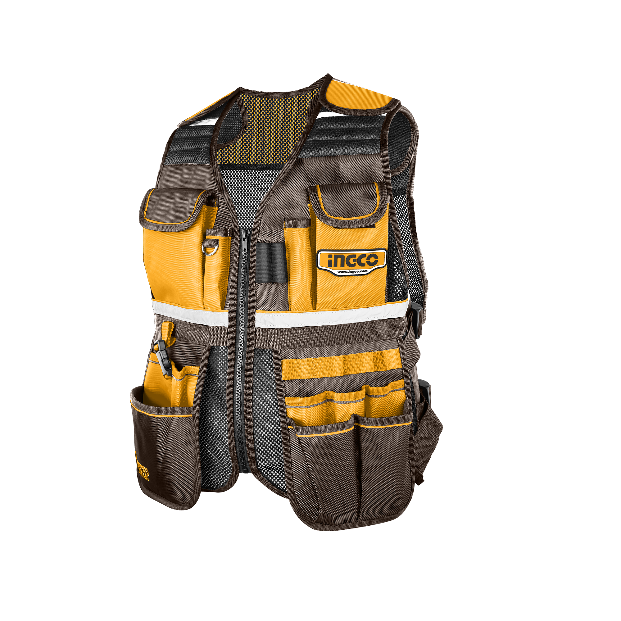 INGCO Tools Vest Adjustable Air-Mesh Multiple Pockets