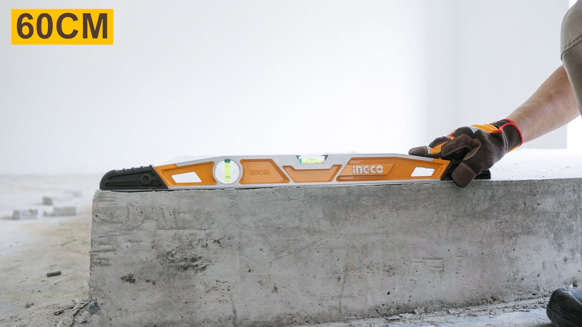 INGCO Spirit Level 60cm, Heavy Duty Mason's Level, Die-cast Aluminium