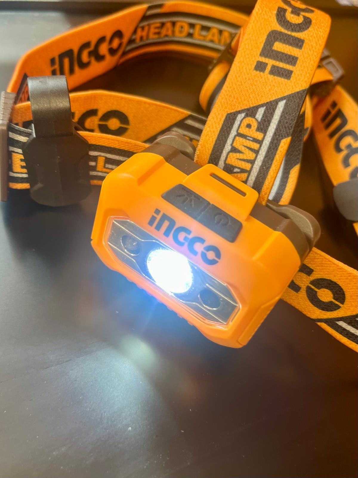 INGCO Headlamp 200 Lumens Motion Sensor Batteries Incl.