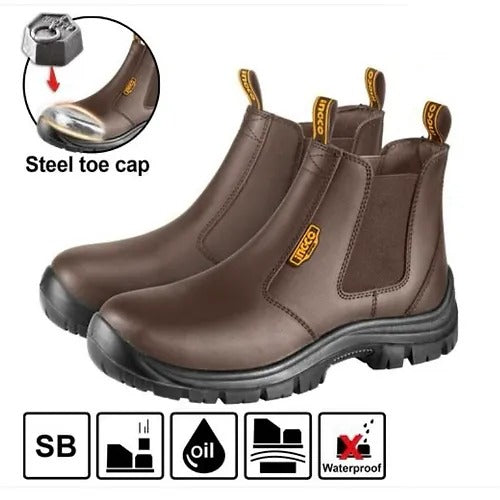 INGCO Steel Cap Toe Safety Boots Oil Resistant & Shock Absorbant Size 44