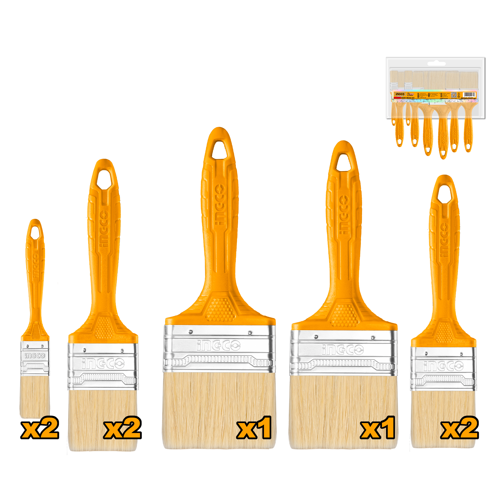 INGCO Paint Brush Set for Oil Based Paints - 8 Piece