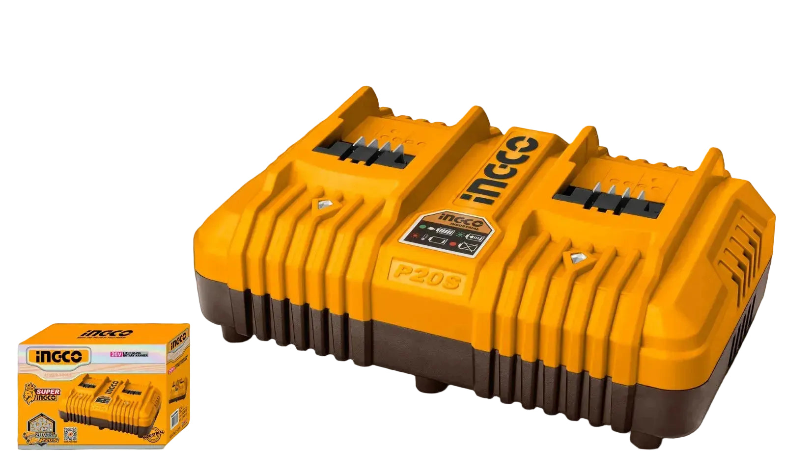 INGCO P20S dual port battery charger FCLI2034E for 20V cordless tools