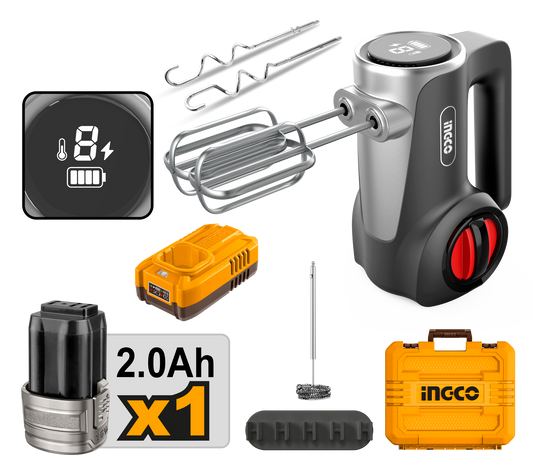 INGCO 125w Cordless Kitchen Hand Mixer