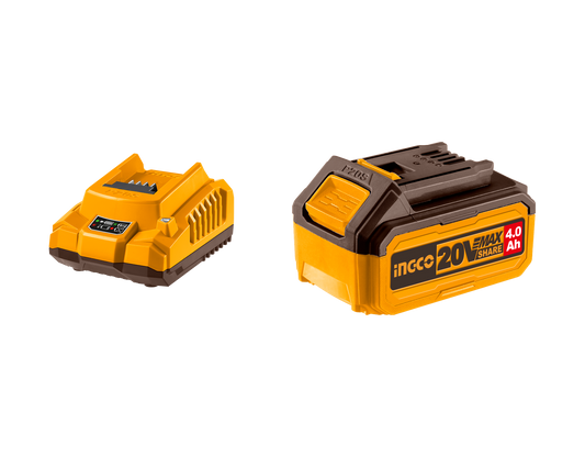 INGCO 4.0Ah Lithium-ion Battery and Charger kit for P20S