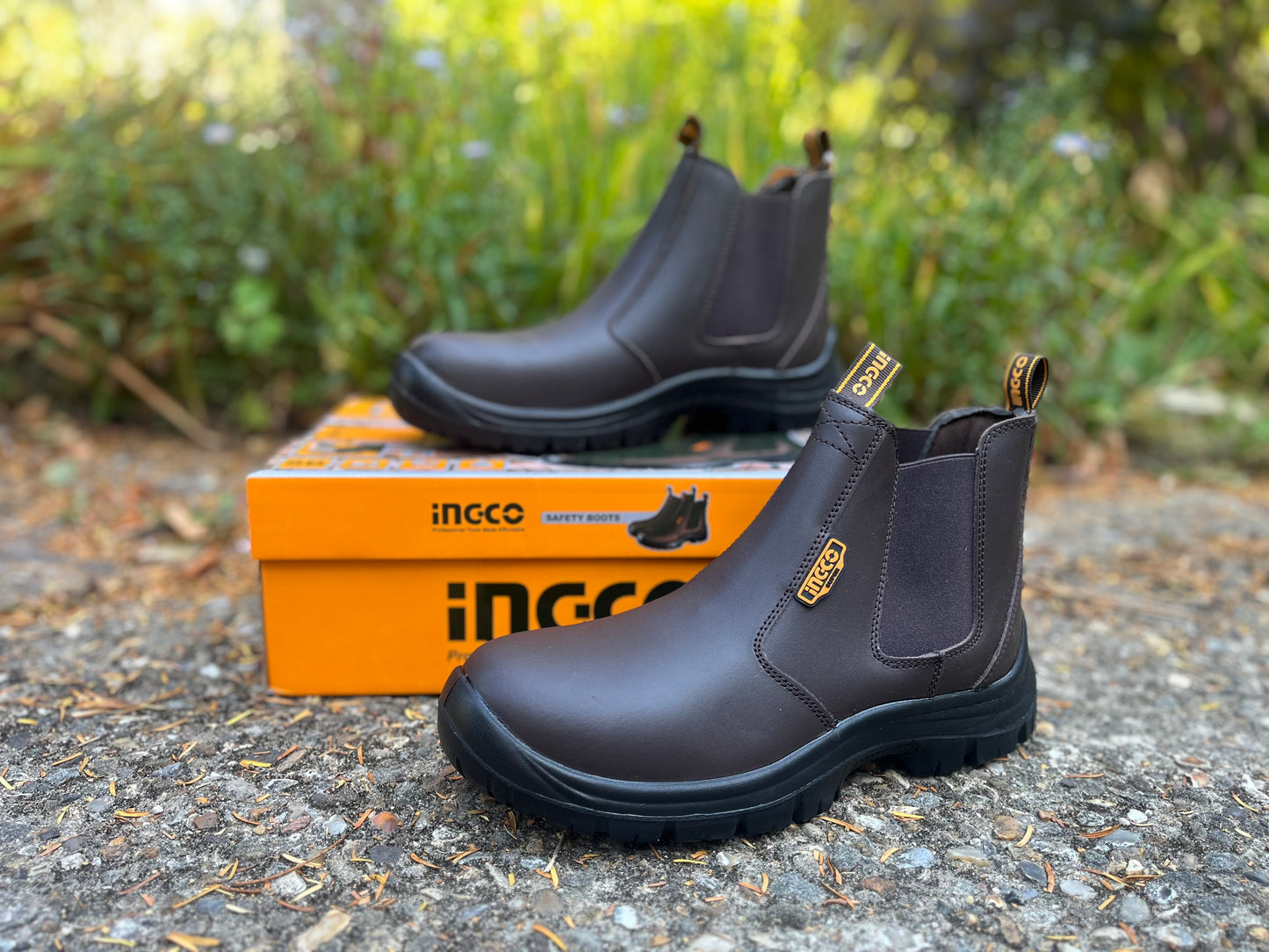 INGCO Steel Cap Toe Safety Boots Oil Resistant & Shock Absorbant Size 45