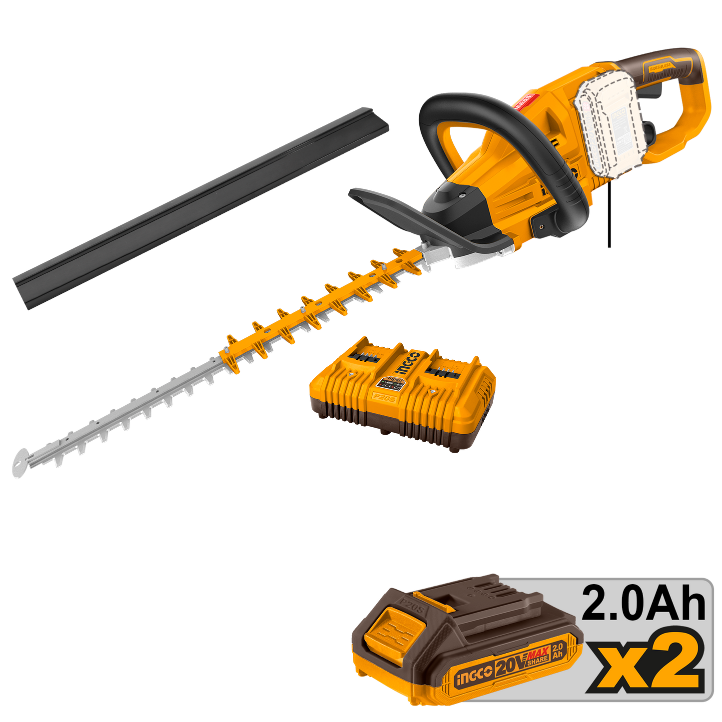 INGCO 40V Cordless Hedge Trimmer with Rotating Handle