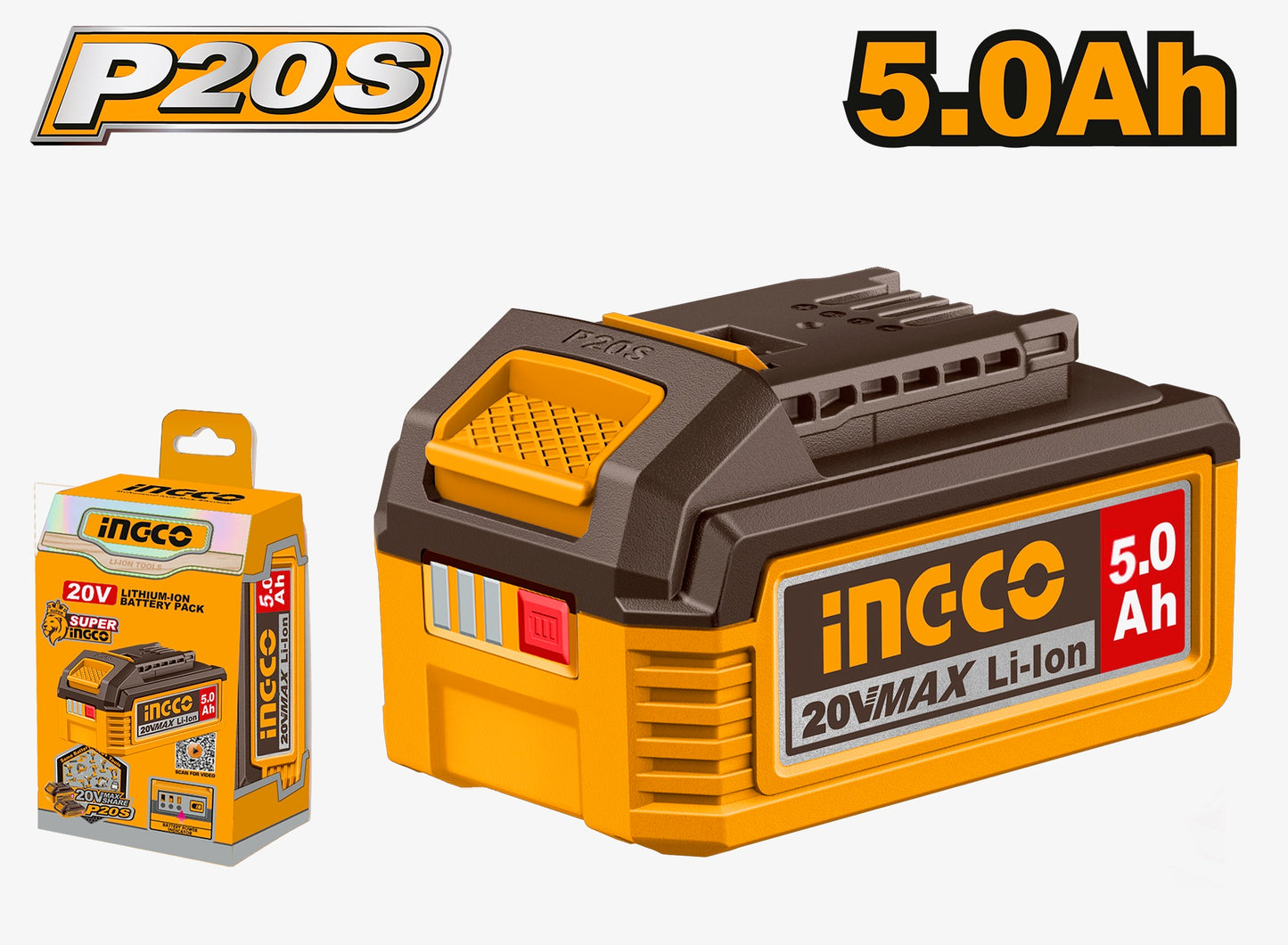 INGCO Industrial 20V 5.0Ah Lithium-ion battery pack