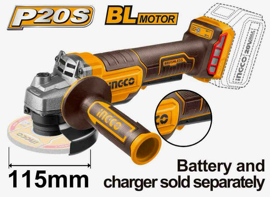 INGCO Cordless Angle Grinder 115mm (Body Only)