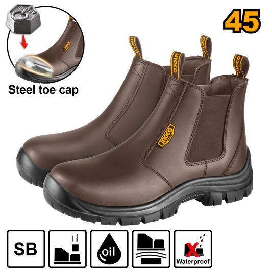 INGCO Steel Cap Toe Safety Boots Oil Resistant & Shock Absorbant Size 45