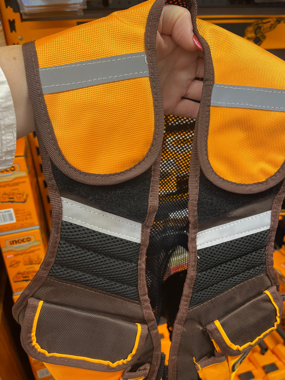 INGCO Tools Vest Adjustable Air-Mesh Multiple Pockets