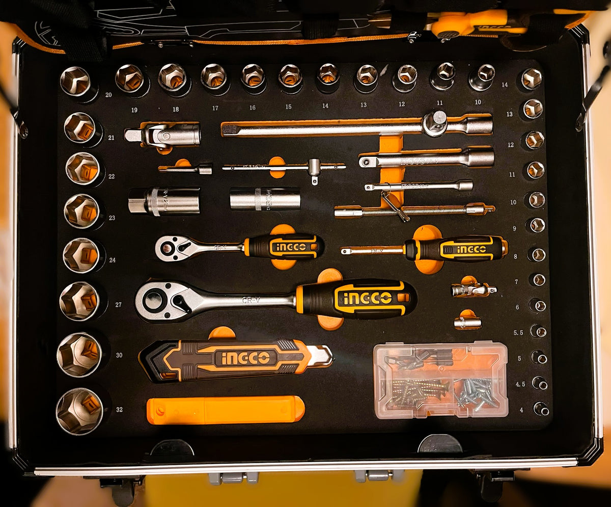 INGCO Hand Tools Set 147-Piece in Metal Case Professional